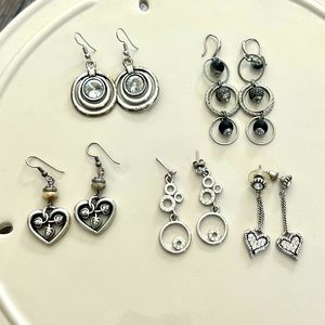 Five pairs costume earrings. Sold as set only.